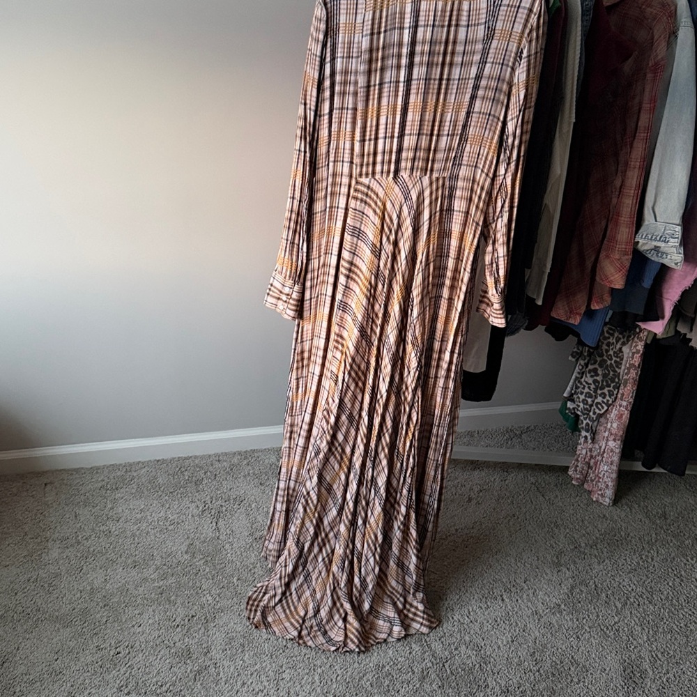 Free People Multicolor Plaid Long Sleeve Dress - Picture 4 of 4